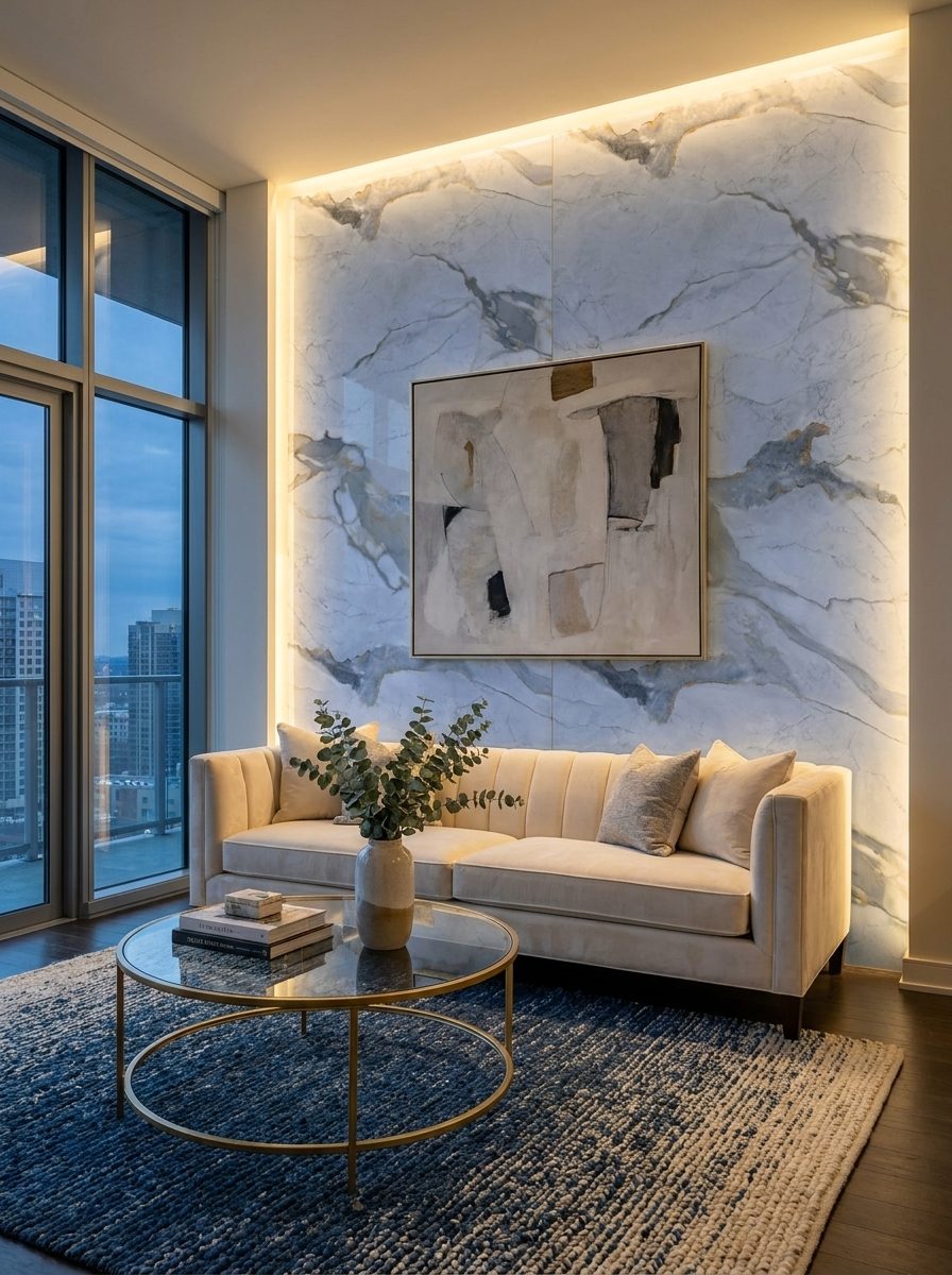 Marble UV Sheets design MS 206, installed