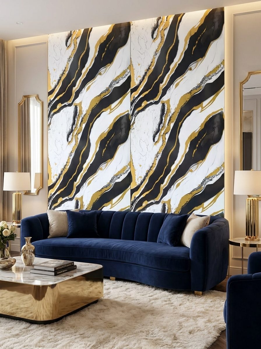 Marble UV Sheets design MS 809, installed