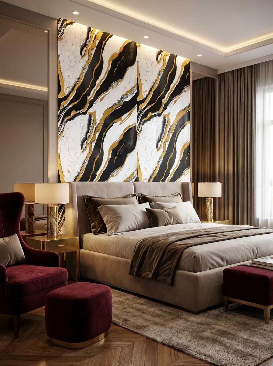Marble UV Sheets design MS 809, installed