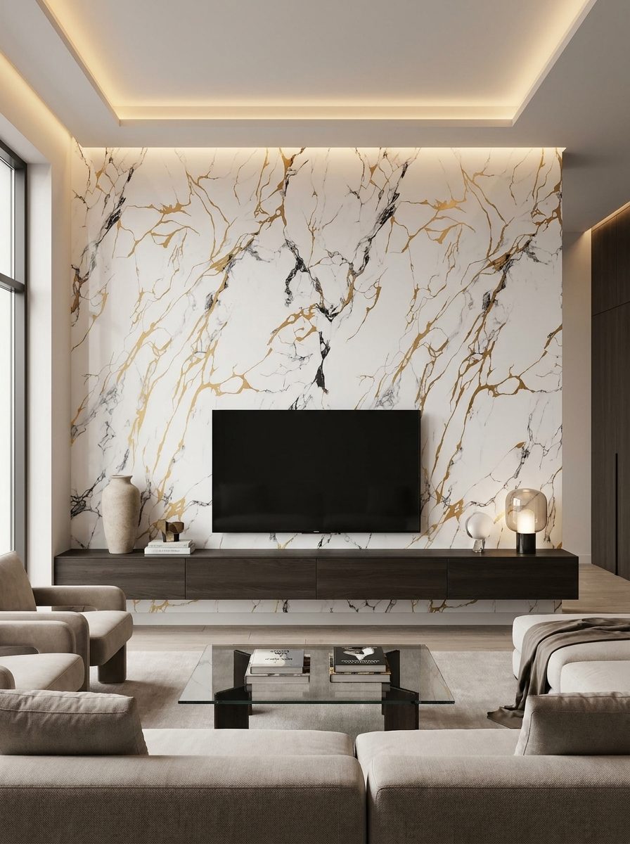 Marble UV Sheets design MS 811, installed