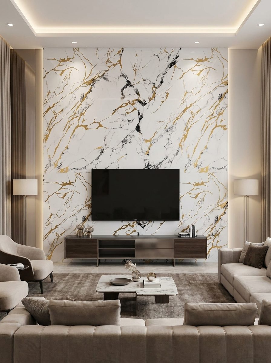 Marble UV Sheets design MS 811, installed