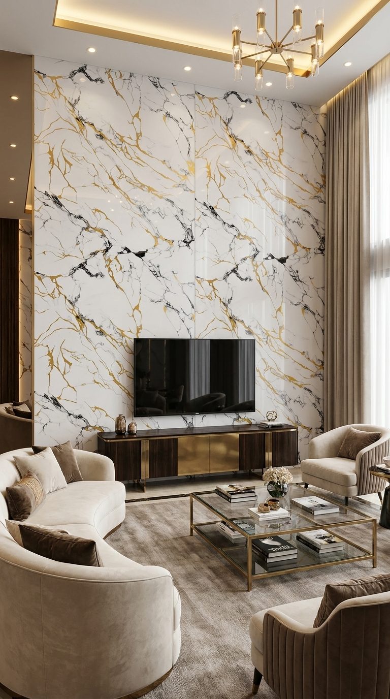 Marble UV Sheets design MS 811, installed