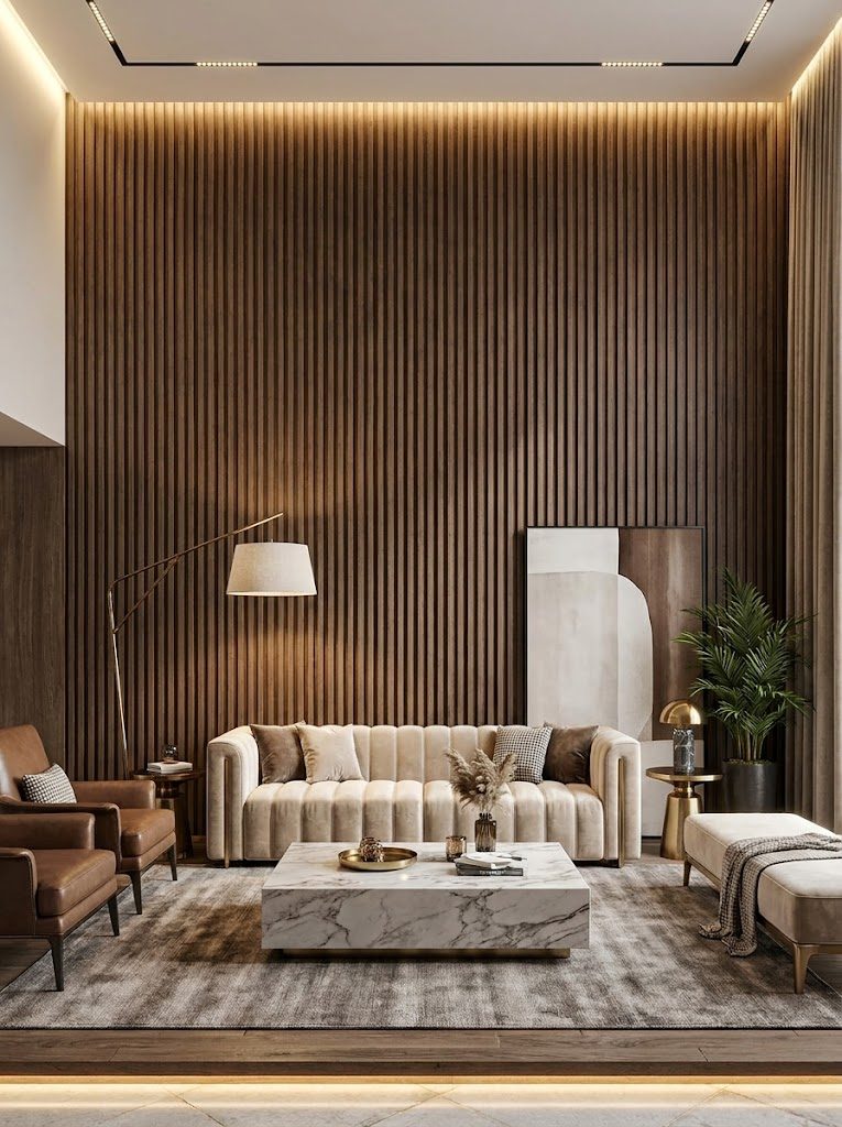 WPC Wall Panels design F2 W003, installed