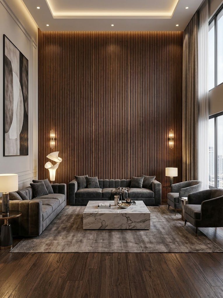 WPC Wall Panels design F2 W005, installed