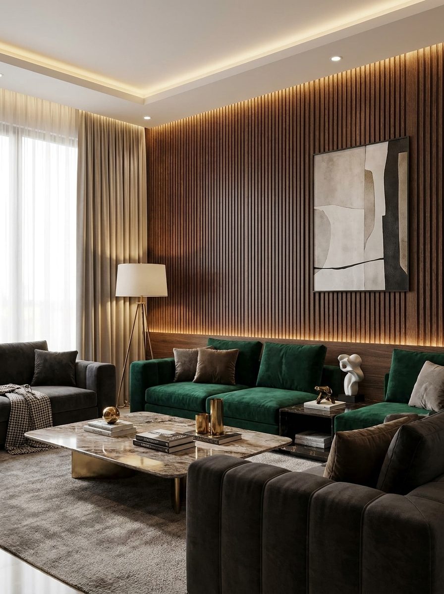 WPC Wall Panels design F2 W005, installed