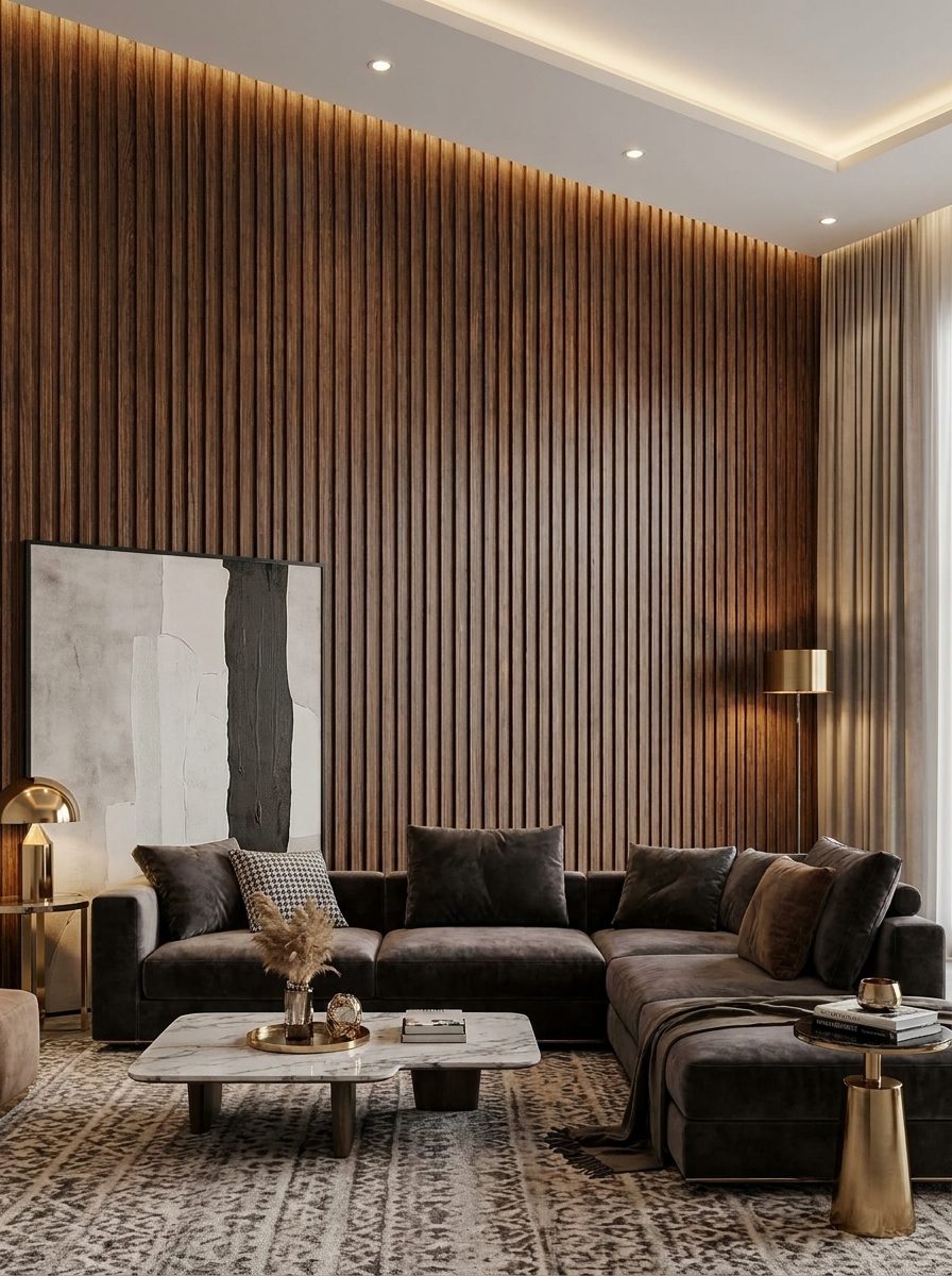 WPC Wall Panels design F2 W005, installed
