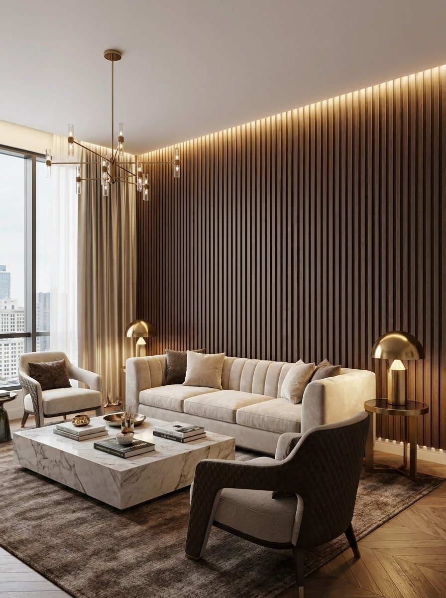 WPC Wall Panels design F2 W009, installed