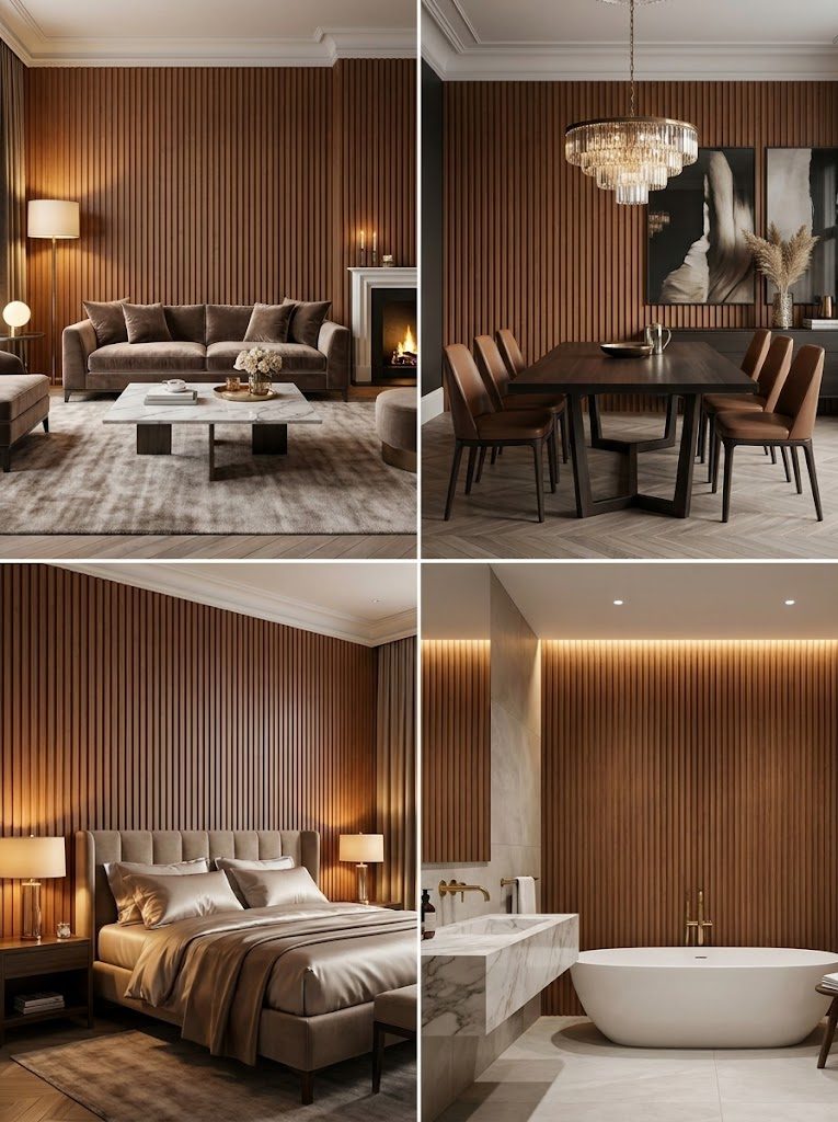 WPC Wall Panels design F2 W021, installed